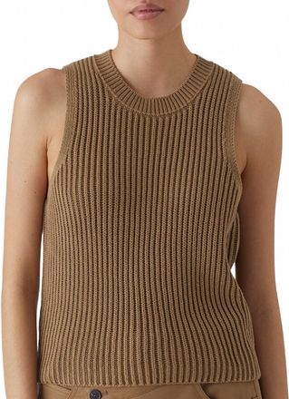 Closed Womens Short Sleeved Knit Top In Nutmeg