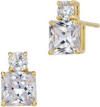 Savvy Cie Jewels Cubic Zirconia Birthstone Stud Earrings in April at Nordstrom Rack