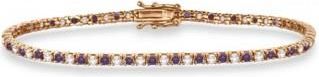 Allurez Alternating Diamond & Lab Alexandrite Eternity Tennis Bracelet 14K Rose Gold (3.37ct)