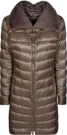 Herno Elisa Glossy Plush Collar Down Jacket
