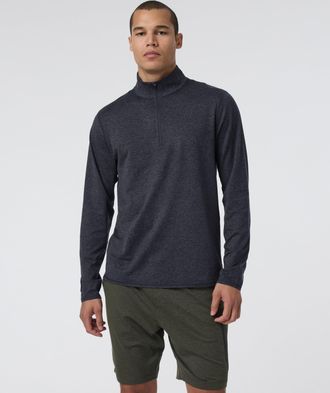 Vuori Clothing Ponto Half Zip Jacket Mock Neck | Light Heather Grey | Medium