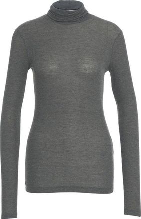 Closed Slim-Fit Turtleneck Pullover With Buttoned Back Detail