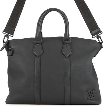 Louis Vuitton Black Noir Leather Shoulder Bag Tote Bag (Pre-Owned)