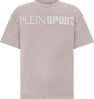 Plein Sport Washed Round Neck T-Shirt Crackle Scratch