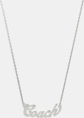 Coach Script Nameplate Necklace