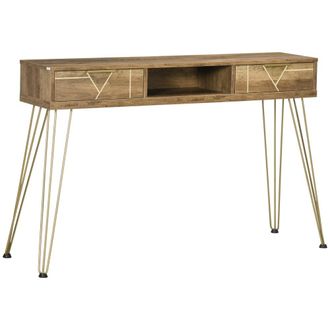 HOMCOM Mesa consola 120x29x79 cm bronce