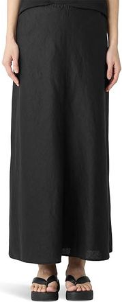 Eileen Fisher A-Line Bias Skirt Womens Skirt Black : XL, Linen