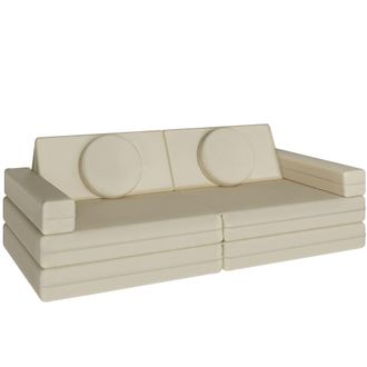 TecTake Sof&aacute; de juegos 8 piezas, disposici&oacute;n flexible apilable beige