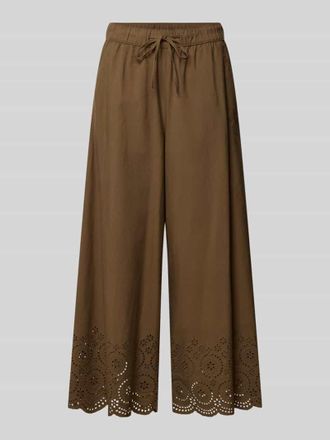 s.Oliver Red Label Wide Leg Culotte aus reiner Baumwolle in Mittelbraun, Gr&ouml;&szlig;e 34