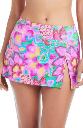 Bleu Rod Beattie High Waist Swim Skirt in Pink Multi at Nordstrom, Size 14