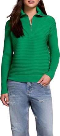 Tribal Zip Up Sweater In Field Green