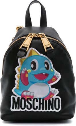 Moschino logo-appliqu&eacute; mini backpack - women - Calf Leather - OS - Black