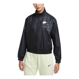 Nike (WMNS) Nike Sportswear Full Print Logo Loose Sports Woven Jacket Black DD5787-010