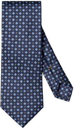 Eton Navy Blue Floral Print Silk Twill Tie at Nordstrom