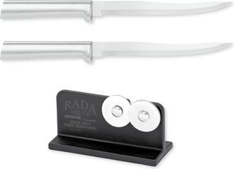 Rada Cutlery 6.625 Carver Boning Knife Set of 2 & Quick Edge Knife Sharpener