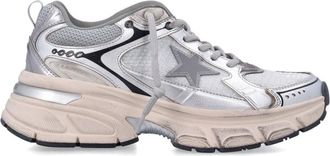 Golden Goose Silver Lace-up Sneakers