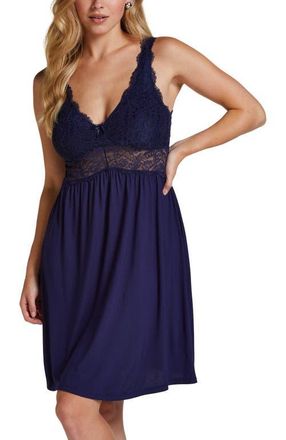Hunkem&ouml;ller Nora Lace Slip Dress in Blue at Nordstrom, Size Xx-Large