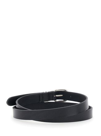 Saint Laurent Cassandre Plate Belt - Black