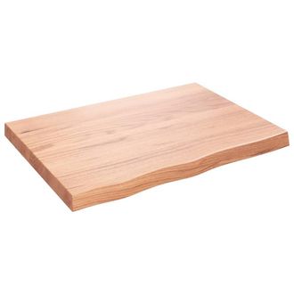 Berkfield Home Table Top Light Brown 80x60x(2-6) cm Treated Solid Wood Oak
