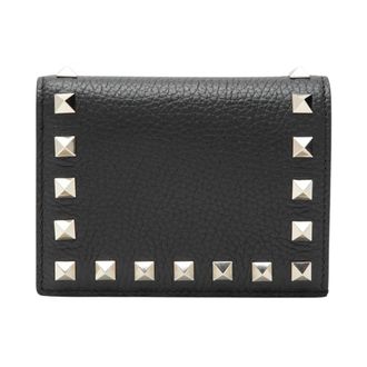Valentino Garavani Rockstud Flap French Wallet - female - Valentino Garavani - Wallets & Cardholders - Black - ONE SIZE - Accessories