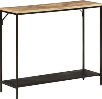 vidaXL Vidaxl - Console Table 90x30x75 cm Solid Rough Mango Wood and Iron