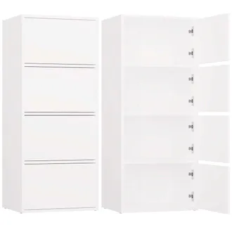 Topeshop Alma - Com&ograve; Con 4 Porte Per Camera Da Letto - 50x119x40 Cm - Bianca
