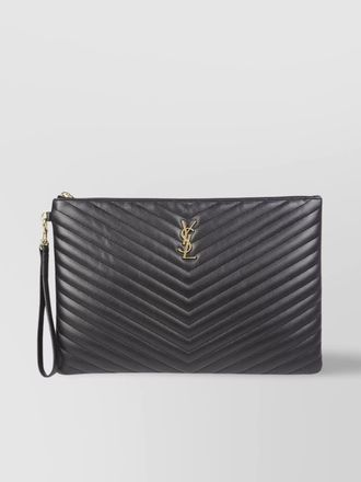 Saint Laurent cassandre leather clutch bag