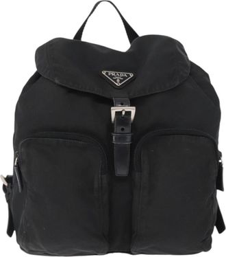 Prada Sac &Agrave; Dos Re-Nylon Nylon Black Nylon Backpack Bag (Pre-Owned)