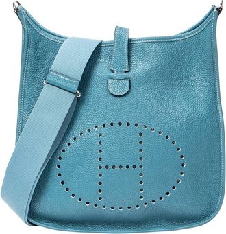 Herm&egrave;s Blue Jean Clemence Leather Evelyne Iii Gm, Never Carried (Authentic Pre-Loved)
