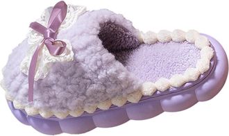 Generic Womens Platform Slippers Anti slip Home Thick Sole Cute Winter Slippers Soft Plush Cozy Outdoor Indoor Home Shoes