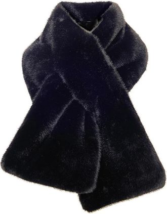 Cesare Gaspari Faux Fur Sjaal - Dames - Wintersjaals - Zwart - ONE Size - Polyester - Accessoires