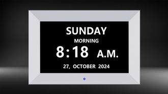 OEM Nuevo Reloj Digital Blanco De 7 Pulgadas Con Soporte Para Tarjeta Sd, Reproducci&oacute;n De V&iacute;deo, Visualizaci&oacute;n De Calendario, Configuraci&oacute;n De Alarma Y Fu