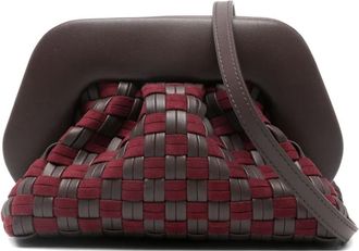 Themoirè Clutch con design intrecciato - Marrone