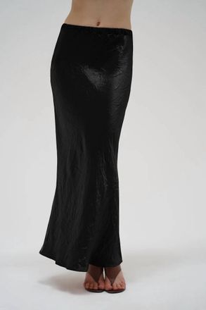 LnA Eva Shine Maxi Skirt In Black