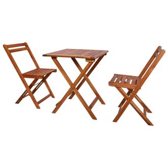 Berkfield Home 3 Piece Folding Bistro Set Solid Acacia Wood in Brown