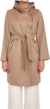 Max Mara Newmang Coat - Dames - Jas met riem - Bruin - XL - Wol - Jassen