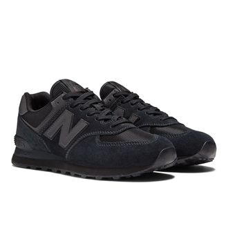 New Balance Sneaker NEW BALANCE ML574 Core, Damen, Gr. 37,5, grau (schwarz, dunkelgrau), Leder, Textil, Schuhe Sneaker