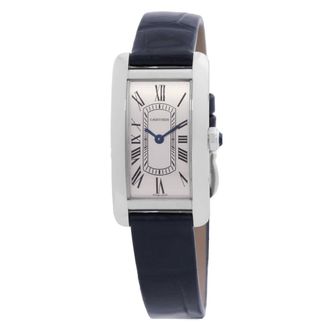 Cartier Tank Americaine Small Model Quartz Silver Dial Watch WSTA0117