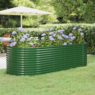 vidaXL Jardinera Arriate Acero Galvanizado Verde 249x100x68 Cm Vidaxl