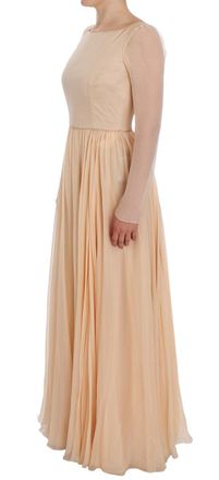 Dolce & Gabbana Womens Beige Silk Ball Gown Full Length Dress