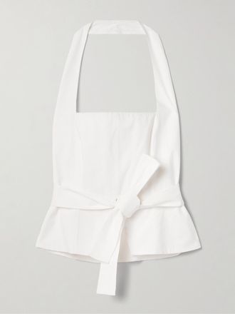 Cult Gaia Top Con Scollo Allamericana In Twill Di Misto Cotone Anita - Bianco sporco