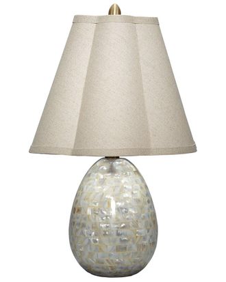 Jamie Young Co. Capsule Mother Of Pearl Table Lamp With Linen Shade