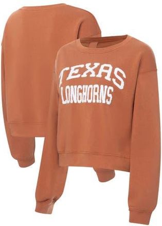 ZooZatZ Womens ZooZatz Texas Orange Texas Longhorns Chenille Cropped Sweatshirt in Burnt Orange at Nordstrom, Size X-Large