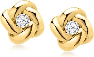 RS Pure by Ross-Simons Lab-Grown Diamond Love Knot Earrings in 18kt Gold Over Sterling