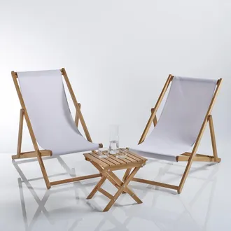 La Redoute Interieurs Set van 2 ligstoelen en lage tafel