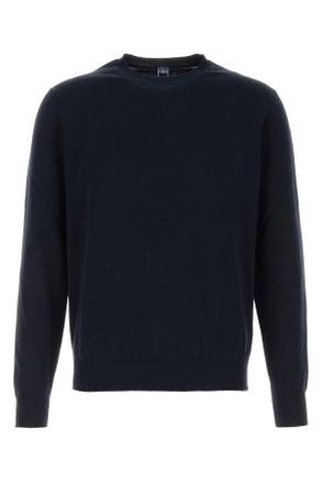 Fedeli Navy Blue Cotton Sweater