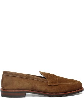 Alden suede penny loafers - men - Suede/Calf Leather/Calf Leather - 9.5 - Brown
