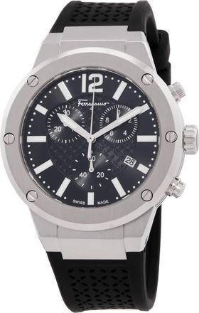 Ferragamo F-80 Chronograph Quartz Black Dial Mens Watch SFJE00124