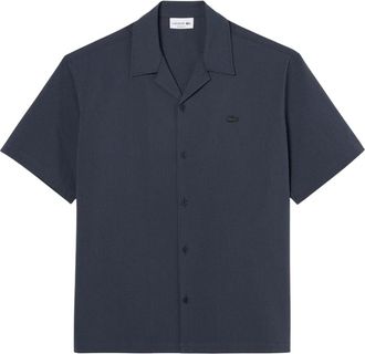 Lacoste 1Hc 1 Woven Shirt - Heren - Korte mouwen Overhemden - Blauw - 2XL - Overhemden