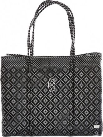 Lola's Bag Womens Travel Handmade Aztec Tote Bag With Clutch In Black/silver